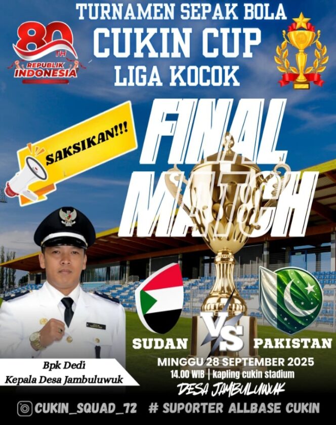 Pordes ( Persatuan Sepak Bola Desa ) Turnamen Sepak Bola Cukin Cup Liga Kocok Antar Rt Di Desa Jambuluwuk Berjalan Kondusif Dan Penuh Kegembiraan.
