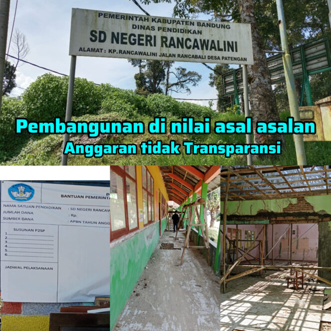 Dugaan Korupsi di SDN Ranca Walini Ciwidey, Proyek APBN Dinilai Asal-Asalan