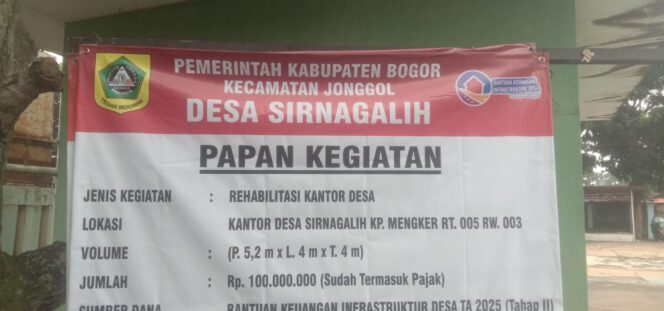 
					Manfaatkan Anggaran Bantuan Keuangan Infrastruktur Desa Pemerintah Desa Sirnagalih Rehabilitasi Kantor Desa