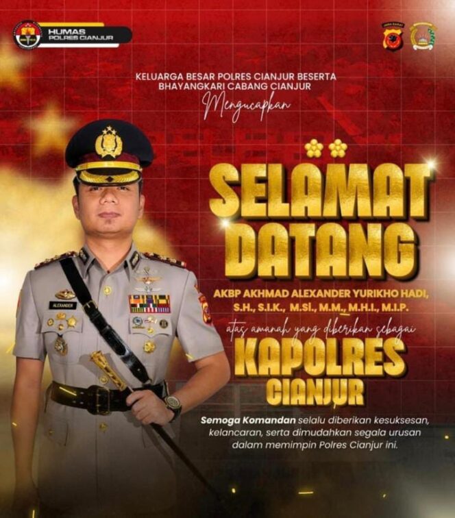 
					AKBP Ahmad Alexander Yurikho Hadi Resmi Dilantik sebagai Kapolres Cianjur