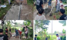 PEMUDA RSB DAN WARGA KAMPUNG SUKAWENING GOTONG ROYONG COR JALAN SECARA SWADAYA, PERKUAT AKSES LINGKUNGAN